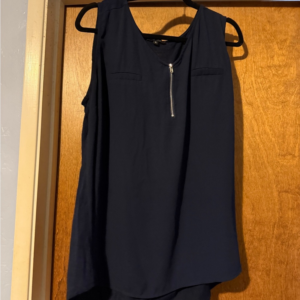 Papermoon Dark Blue Tank Top with Zipper